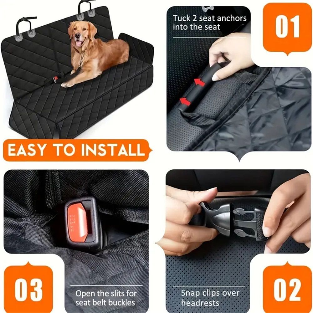 Dog Car Seat Cover, Back Seat Cover for Dogs Pet Car Seat Protector Waterproof view 4