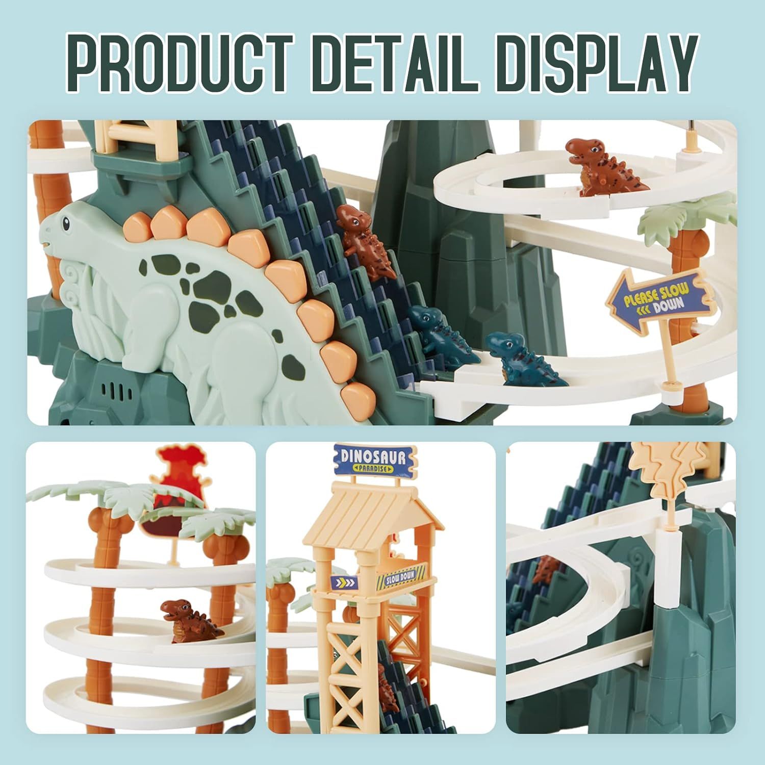 Dinosaur Electric Race Track Set - Double Loop Track view 2
