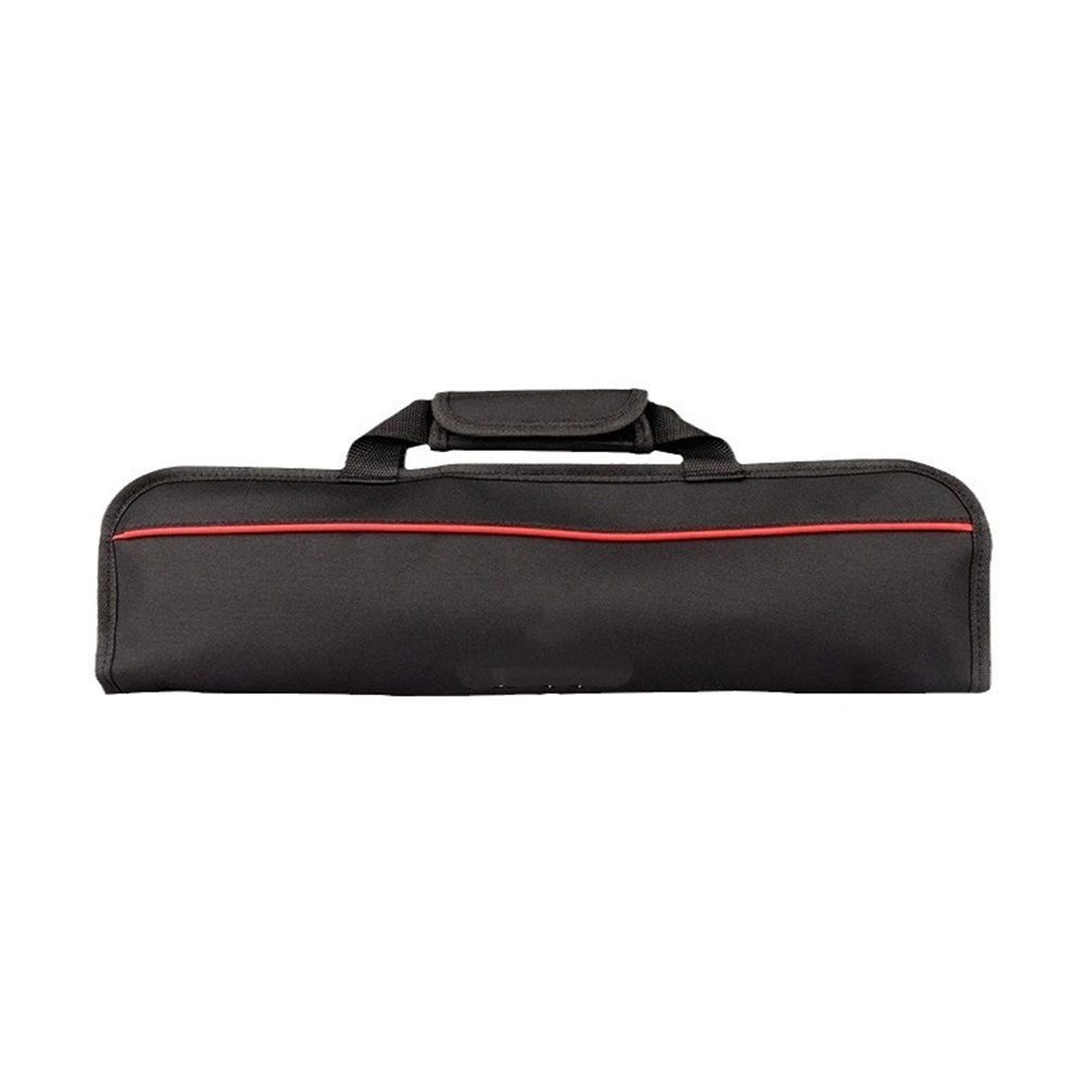 5 Pocket Chef Knife Case Roll Bag Bi-Fold (Black) Lightweight - Durable
