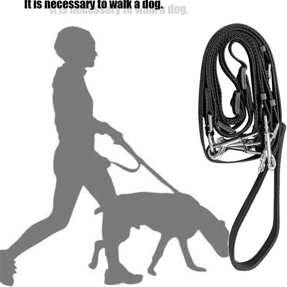 Nylon Weave Three Heads One Drag Three Dog Leash Square Round Rope Pet view 2