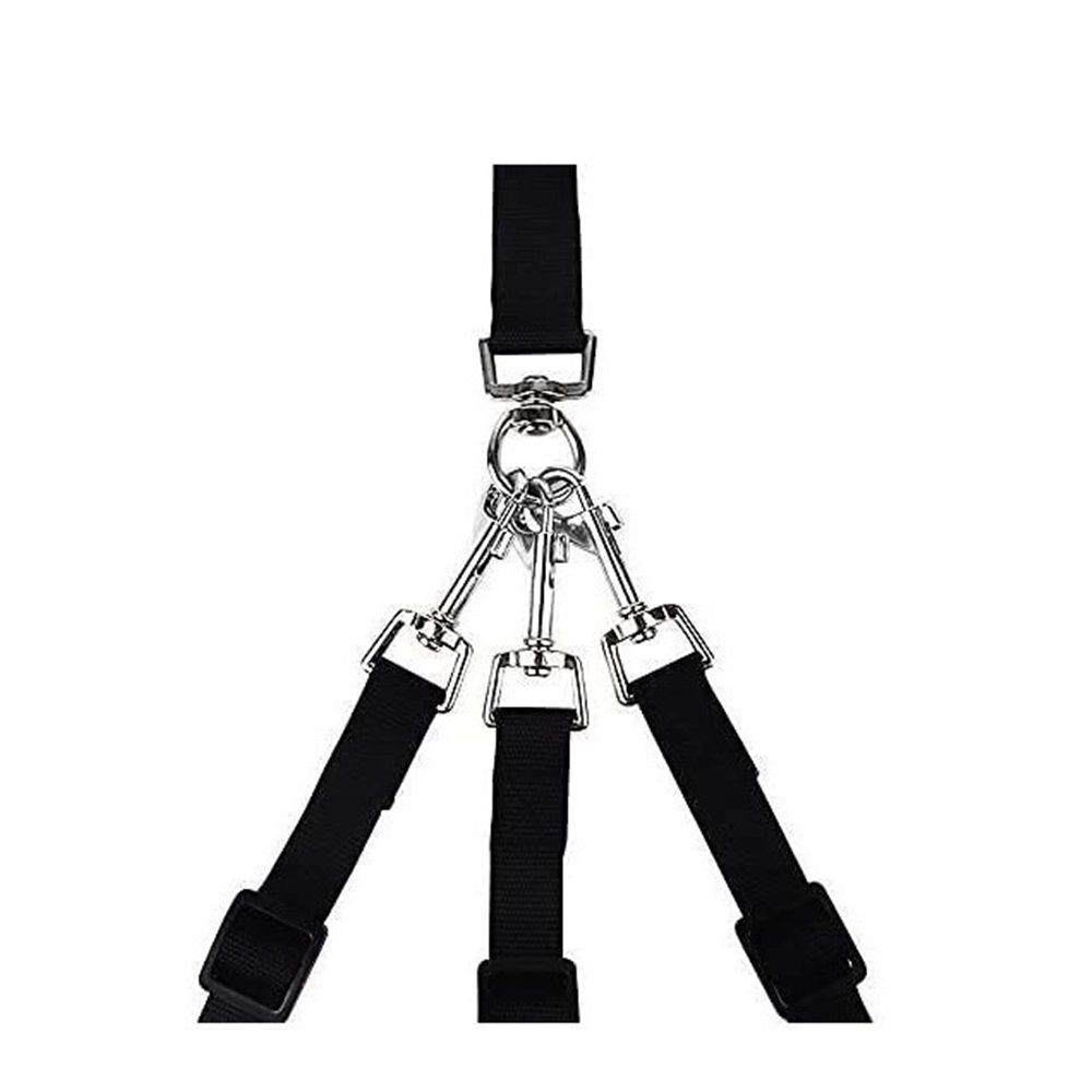 Nylon Weave Three Heads One Drag Three Dog Leash Square Round Rope Pet view 5