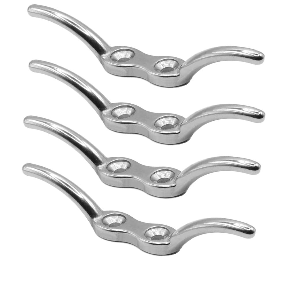 Boat Cleat, 2 1/2 in 6 inch Dock Cleat 316 Stainless Steel Marine Grade, Rope