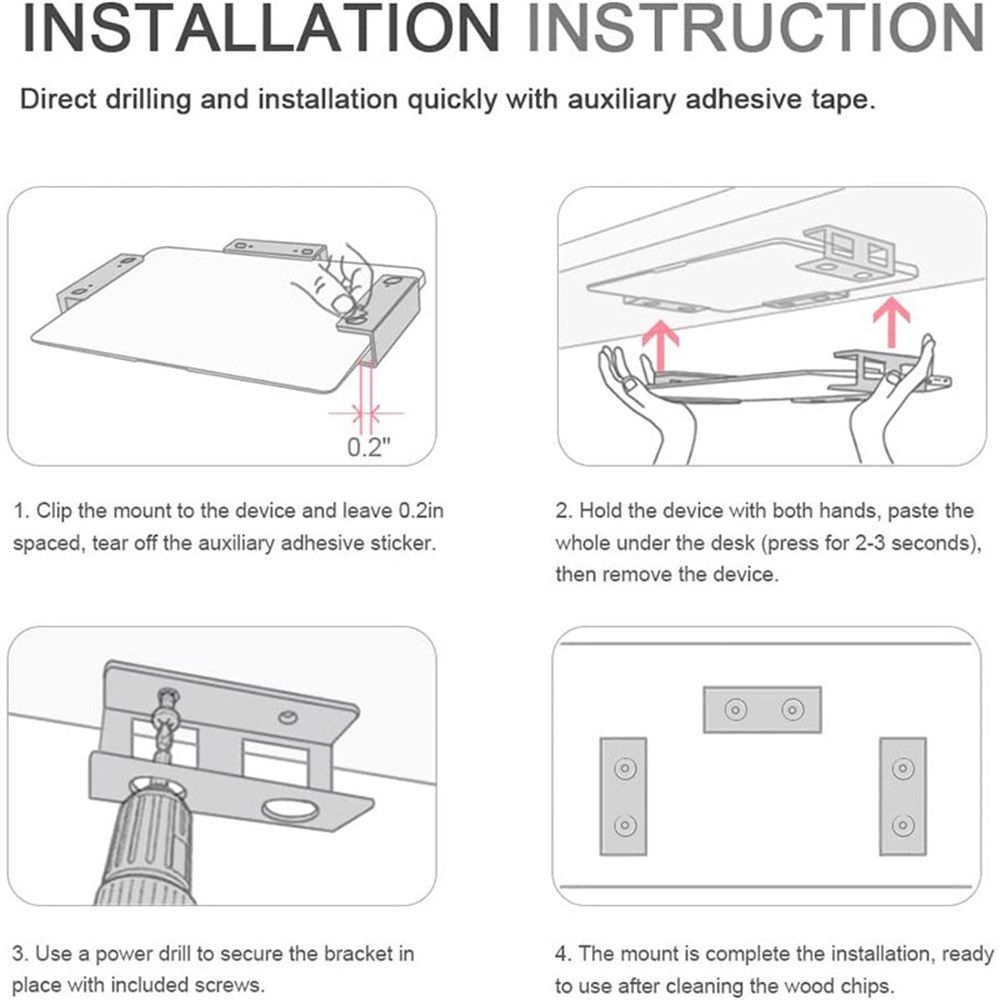 Under Desk Laptop Mount, Metal Under Desk Shelf Holder for Laptop, Mac mini view 4
