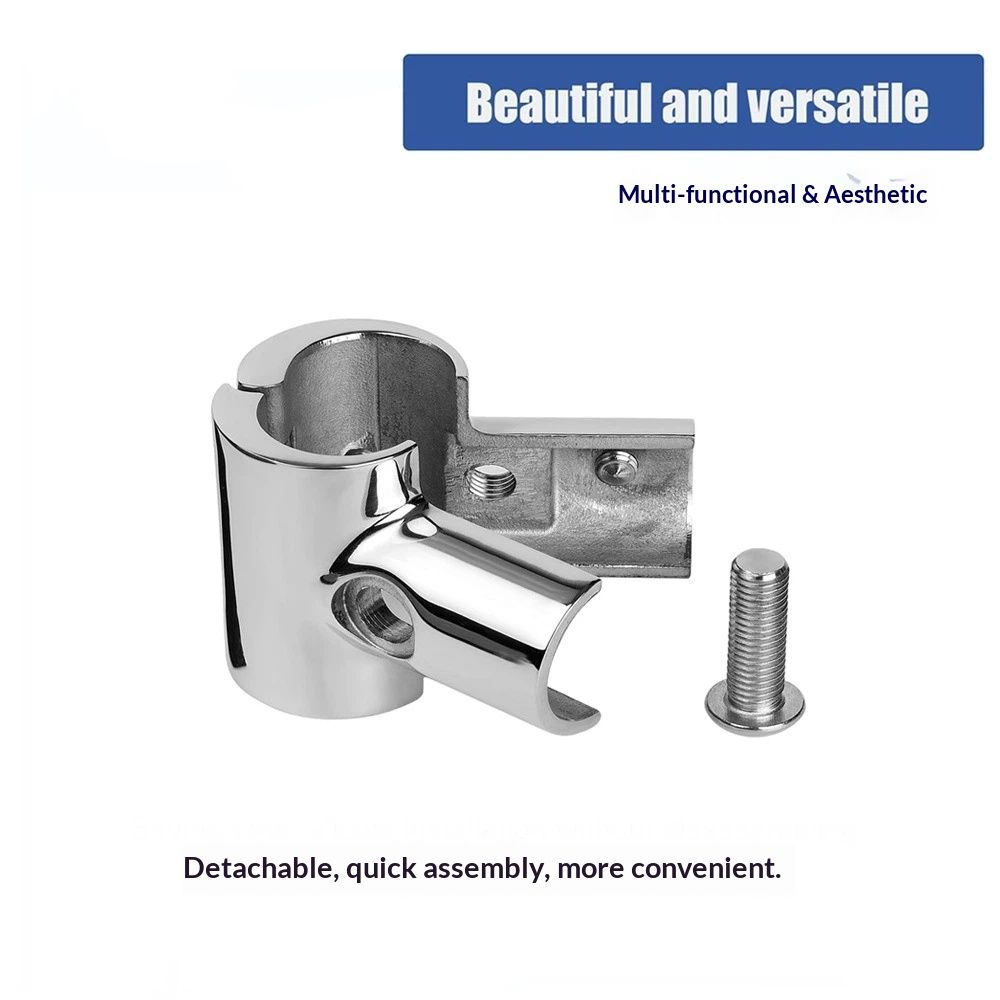 Heavy Duty Boat Hand Rail Fitting- Polished 90 Degree T/Tee Hinged/Split