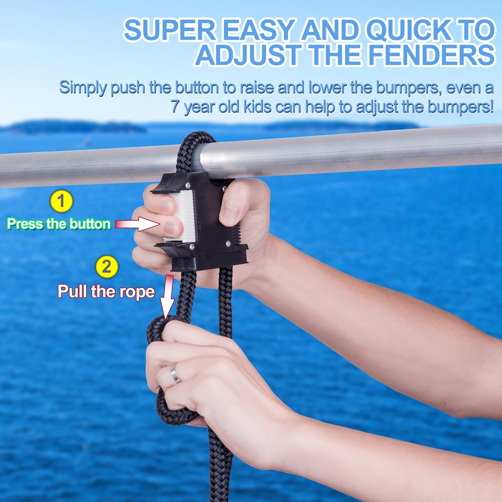 Boat Fender Hanger, Boat Rail and Cleat Fender Clips, Quick Connect and view 4