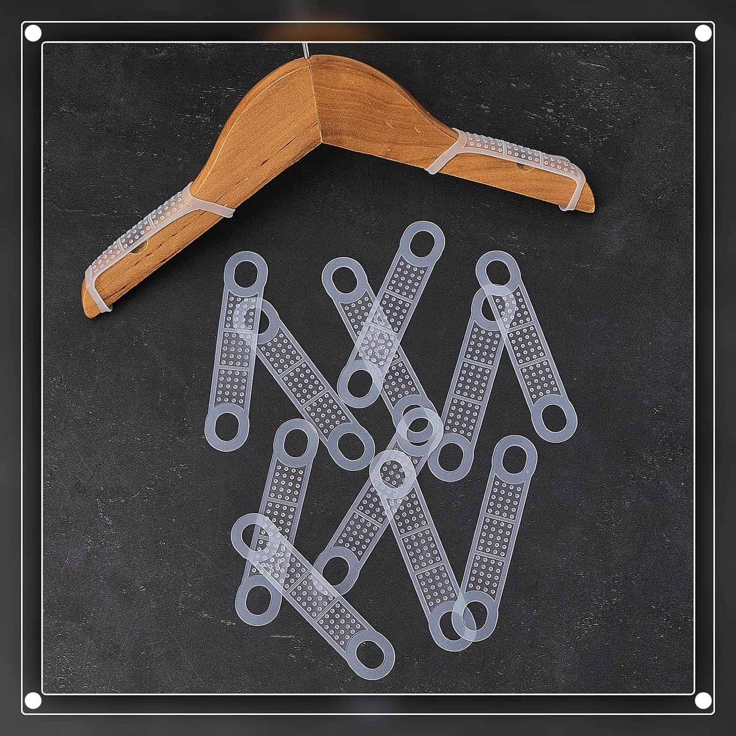 Non Slip Rubber Clothes Hanger Grips Clear Silicone Clothing Hanger Strips view 3