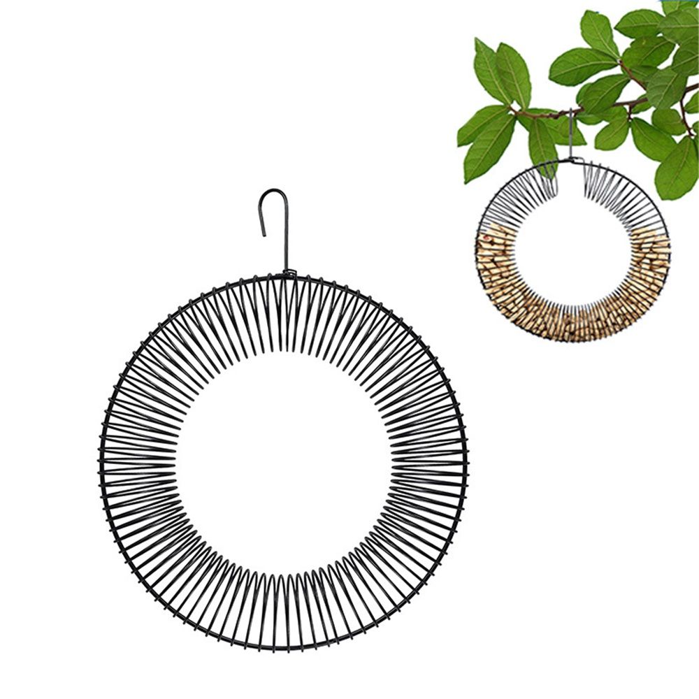 songbird Whole Peanut Black Wreath Feeder for Squirrels and Blue Jays Hanging view 2