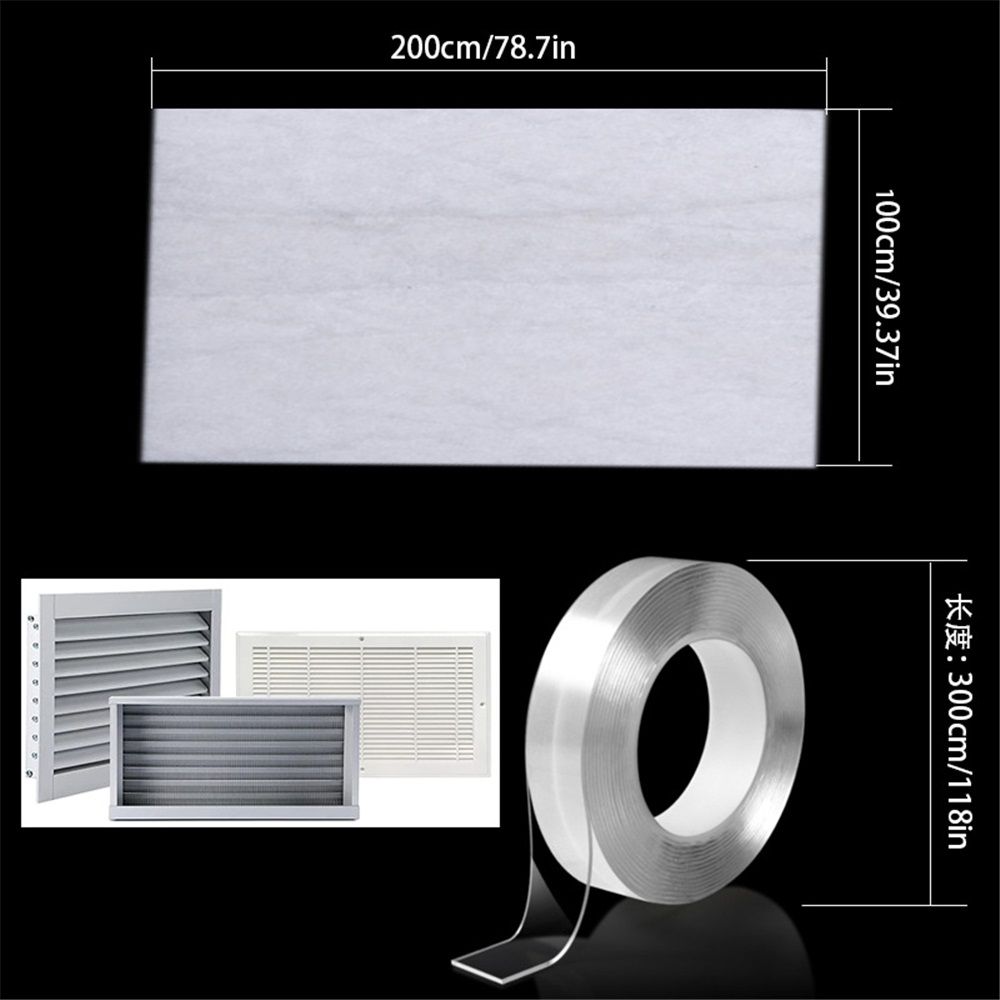 Complete Air Vent Filters Kit- 98‘’ x 18'' Electrostatic Media With 118in of view 2