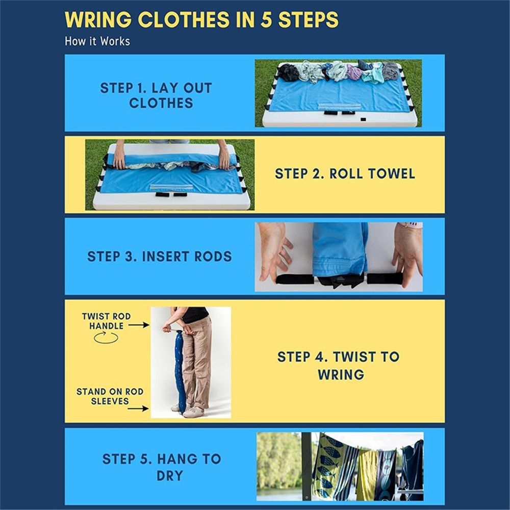 Ultra-Light Clothes Wringer – Upgraded Version with Wider Towel – Manual Hand view 4