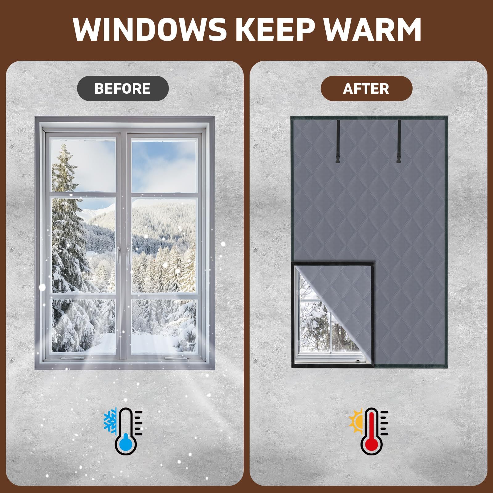 3 Layer 30*56 Inches Winter Insulated Window Curtain-Oxford Thermal Insulated view 4