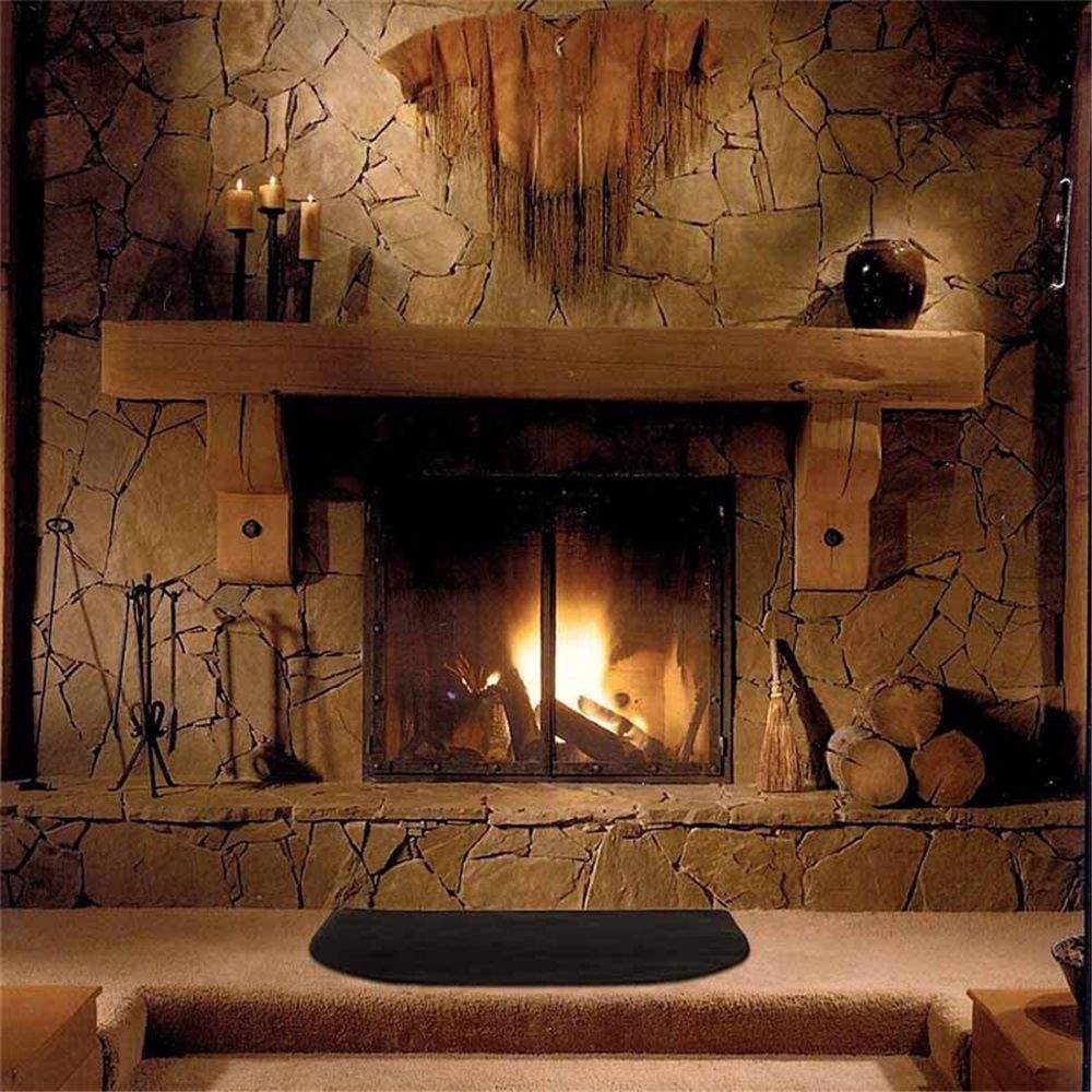 Fireproof Fireplace Mat & Hearth Rug 19.7*39.4Inch Half Round Hearth Stove Rug view 3