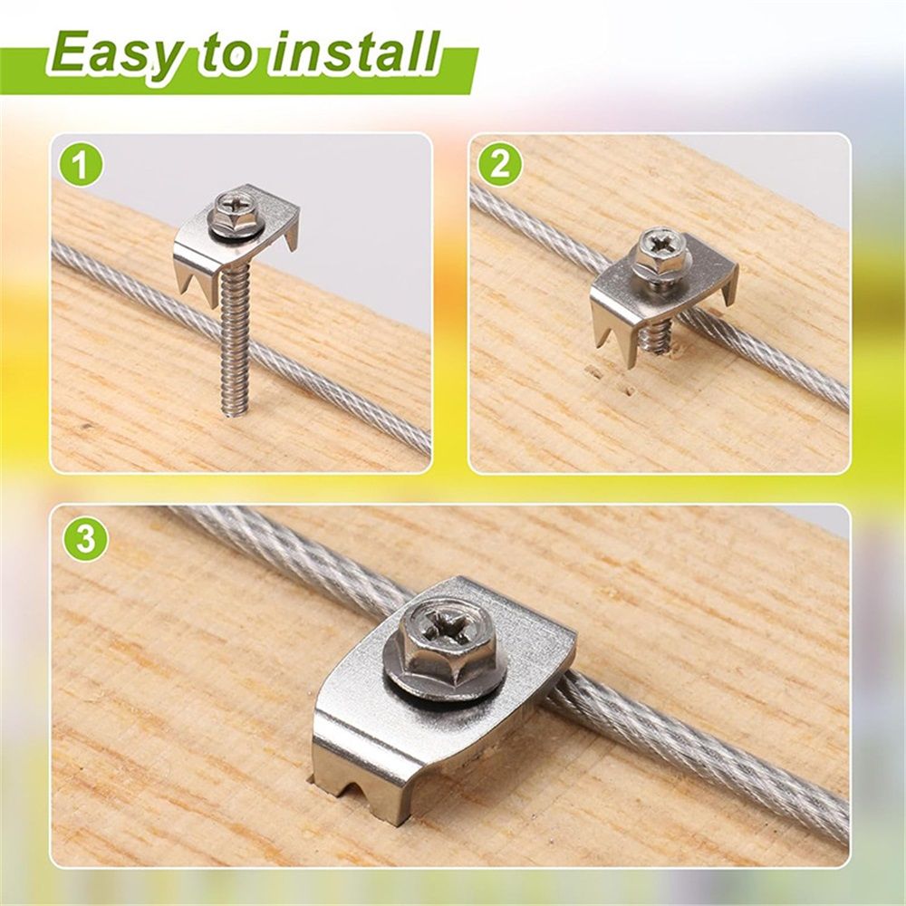 Fence Staples, 304 Stainless Steel Fence Nails for Softwood, Reusable Wire view 4