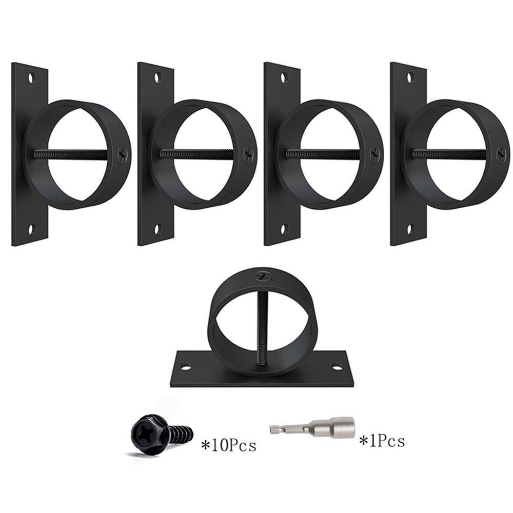 4 Packs 2inch Black Rope Support Holder with Cross Screw Securing Rope Drop
