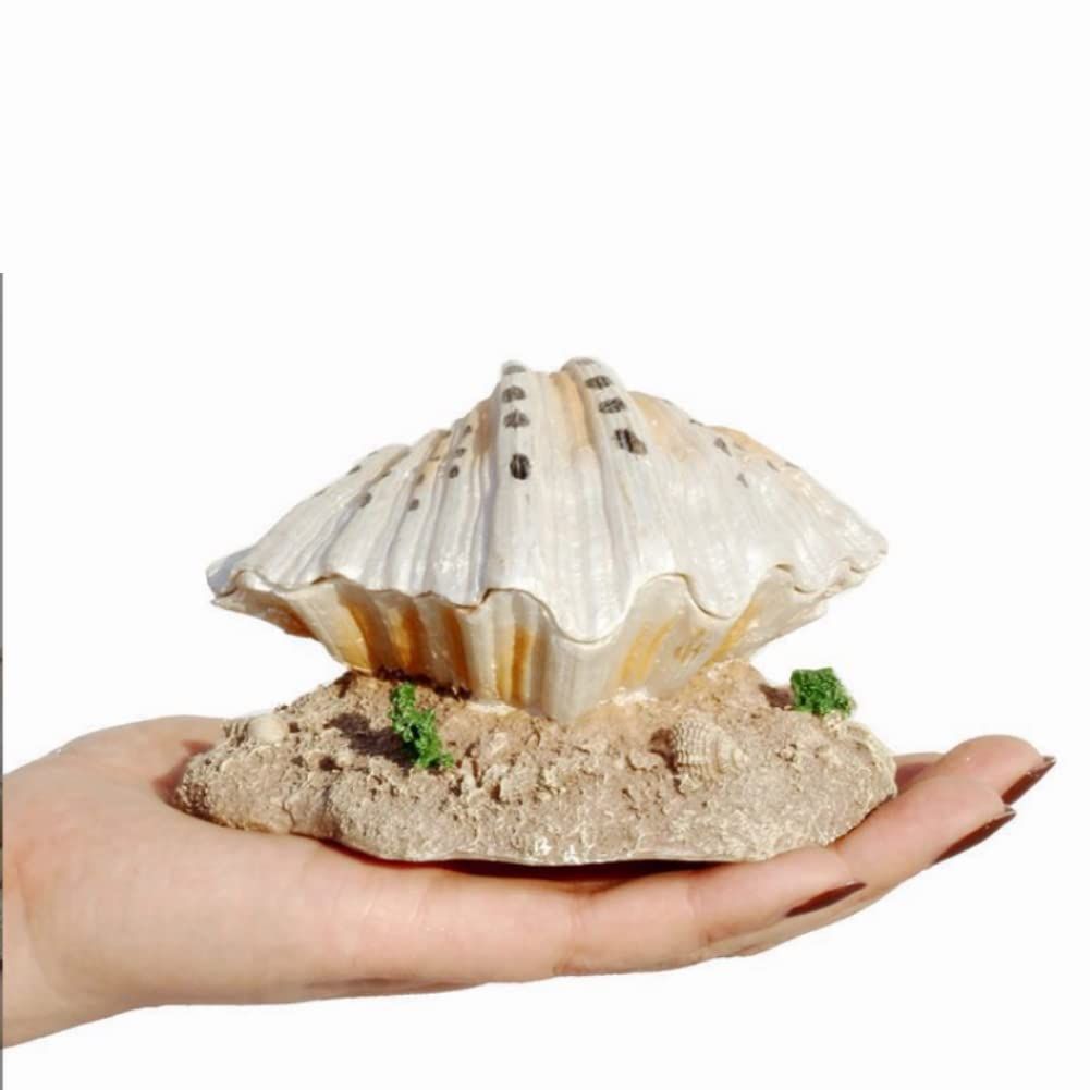 Aquarium Shell Decoration with Air Stone Bubble Tropical Clam Ornament view 3