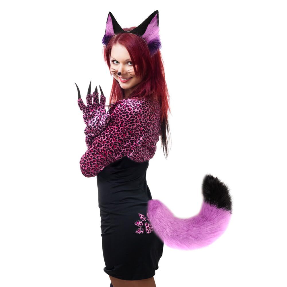 fox ear tail suit animal cute hair hoop cat wolf dog Headwear halloween Party view 2