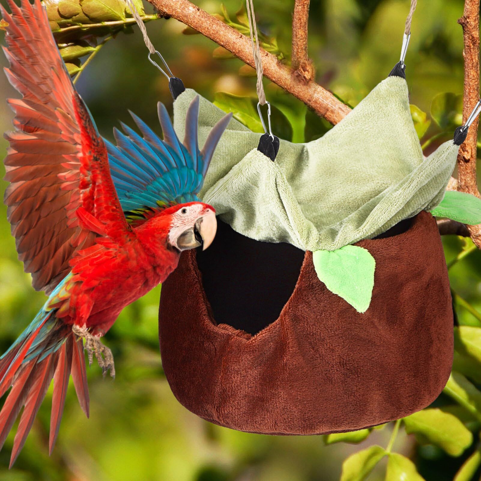 Two Layers Bird Parrot Bed Nest Snuggle Hammock for Parakeet Lovebird Cockatoos view 4