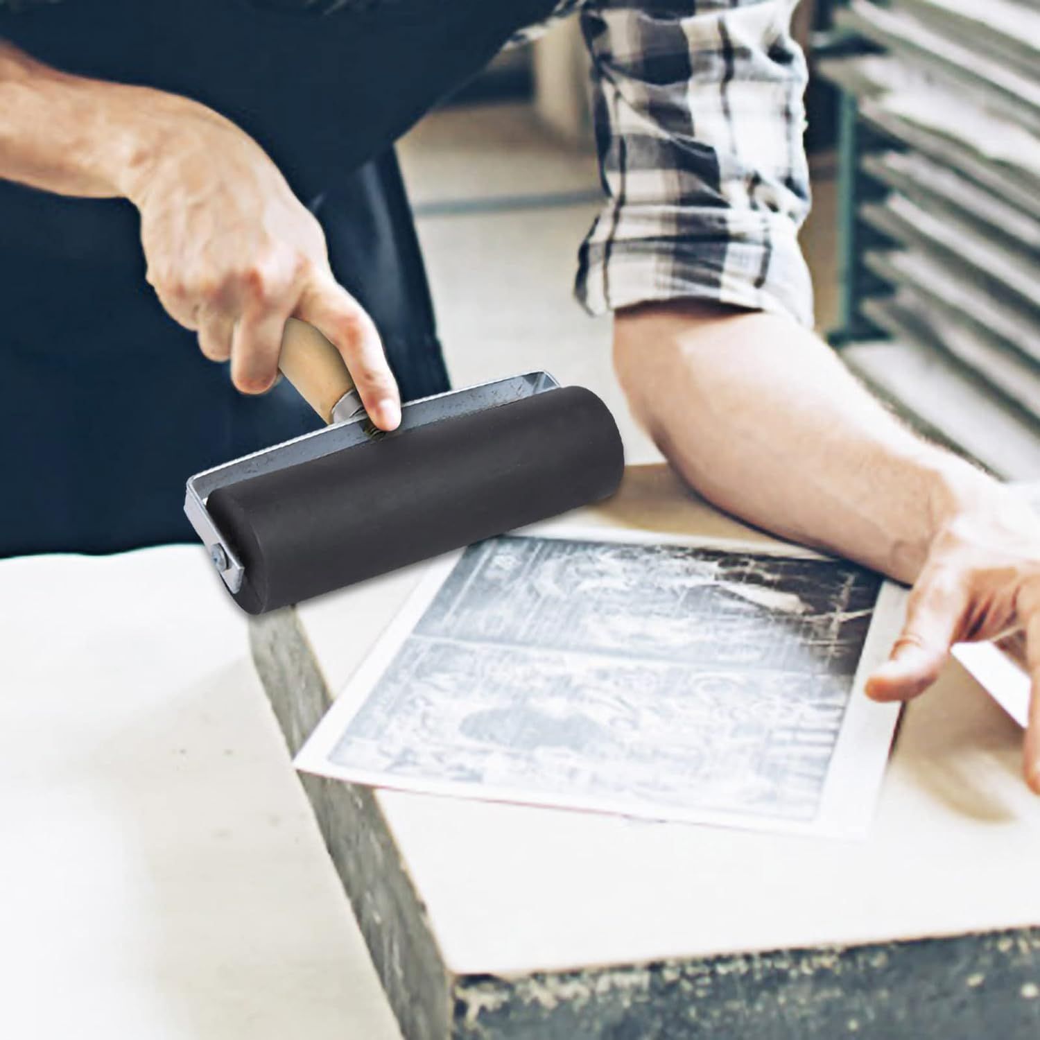 Paint Roller Printmaking Ink Art Stamping Roller Oil Painting Rubber Roller
