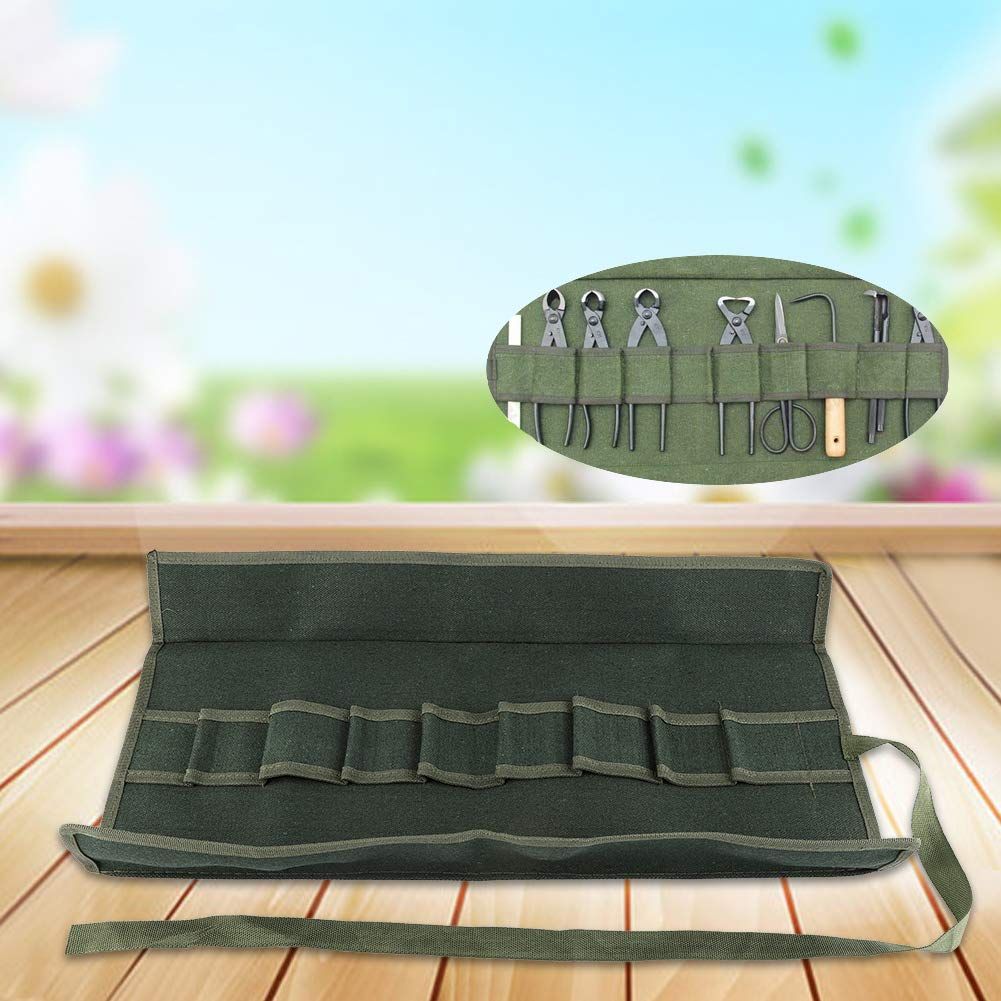 Bonsai Tools Pocket Multifunctional Carrying Roll Bag 10 Pockets Canvas view 3