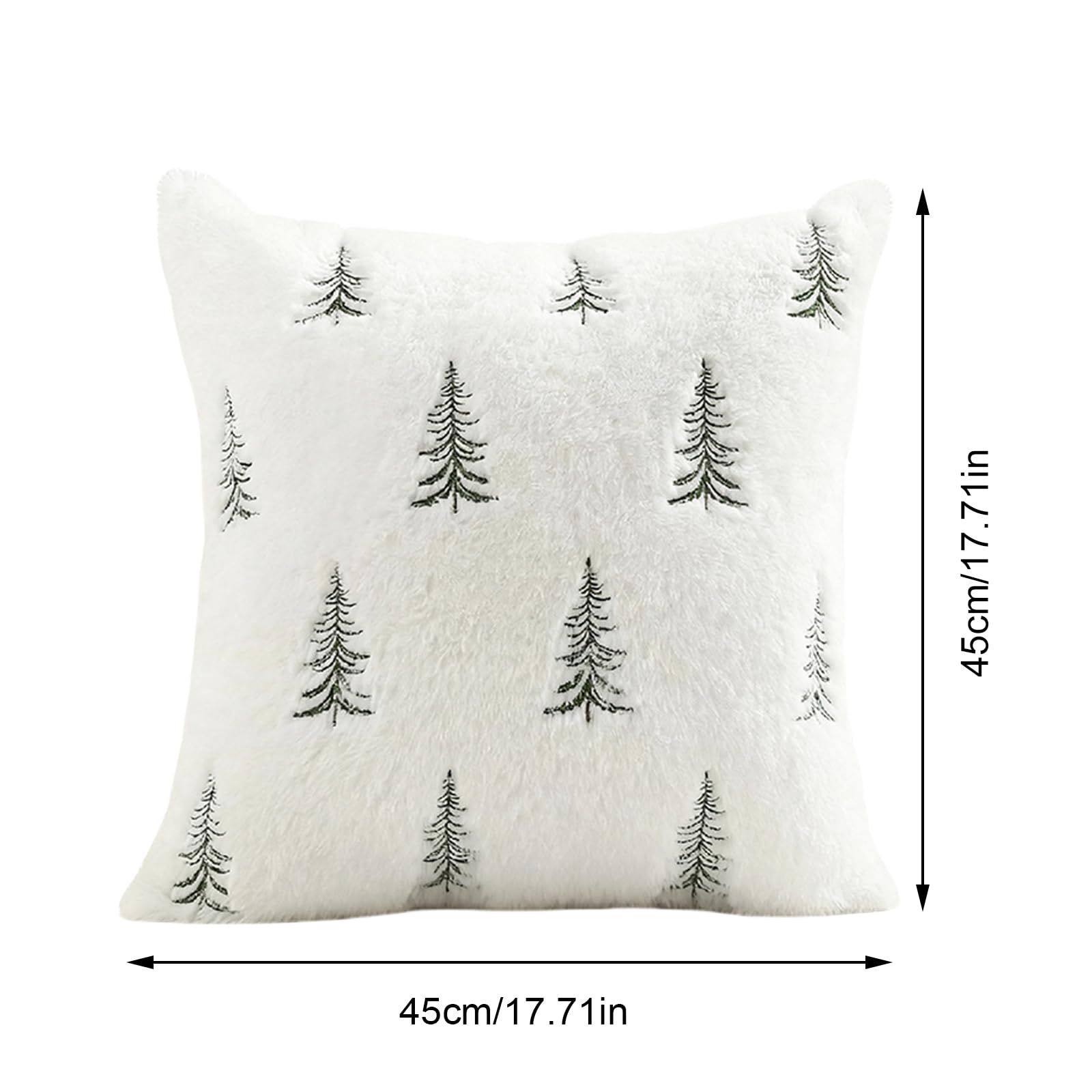 Christmas Pillow Covers 18x18 inch Set of 2 Green Embroidered Christmas Tree view 5