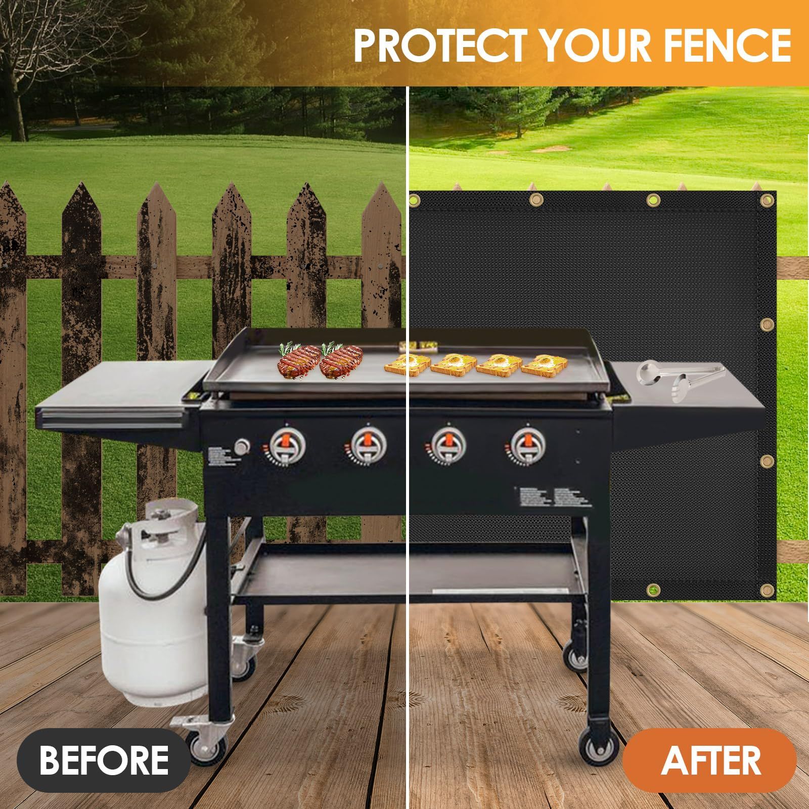Fireproof Grill Heat Shield to Protect Deck Fence from Grill Heat view 5