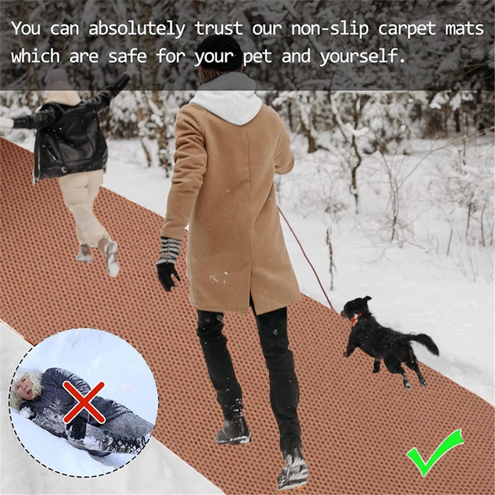 1 Pack 15.7 × 80 Inch No-Slip Ice and Snow Carpet Mats- Natural Coconut Fiber view 4