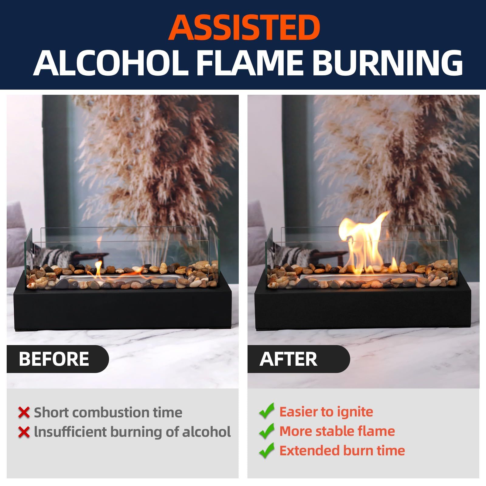 48PCS Ceramic Wool Wick for Tabletop Fire Pit view 2