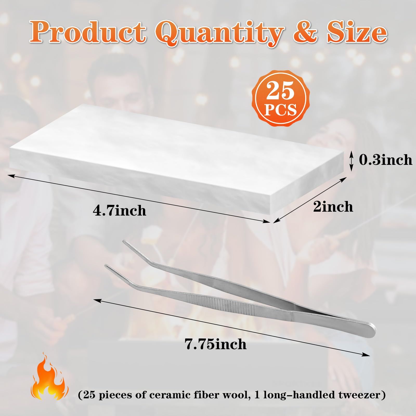 48PCS Ceramic Wool Wick for Tabletop Fire Pit view 4