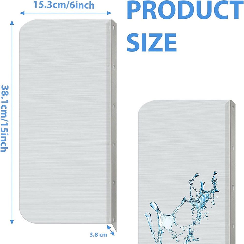 2pcs15 x 6 Inch Stainless Steel Splash Guard Stainless Steel Wall Mount Guard view 2
