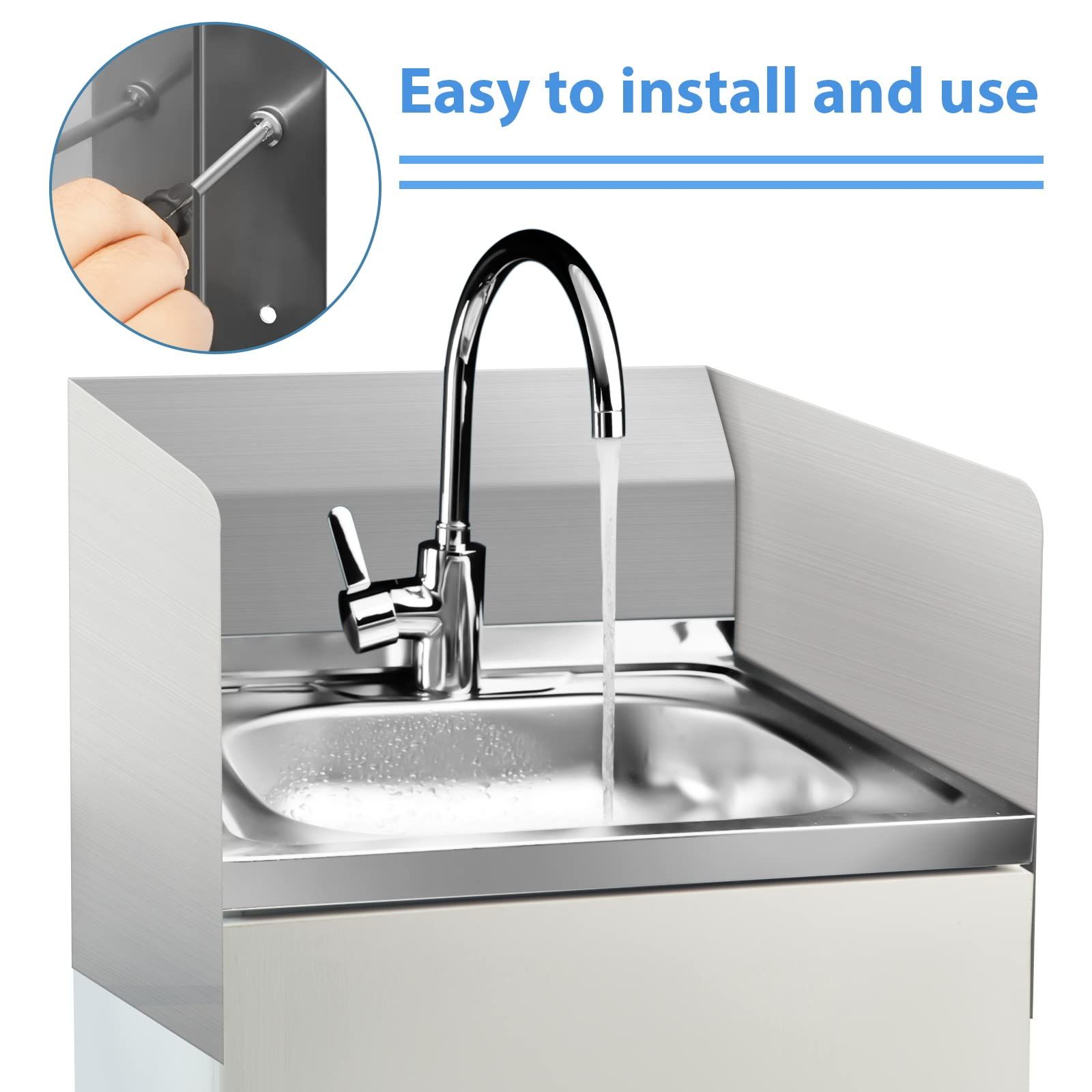 2pcs15 x 6 Inch Stainless Steel Splash Guard Stainless Steel Wall Mount Guard view 5