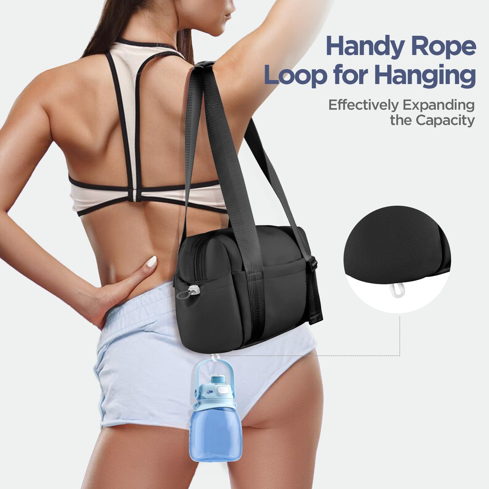 Mini Gym Bag for Women Girls Small Gym Tote Bag with Wet Compartment view 4