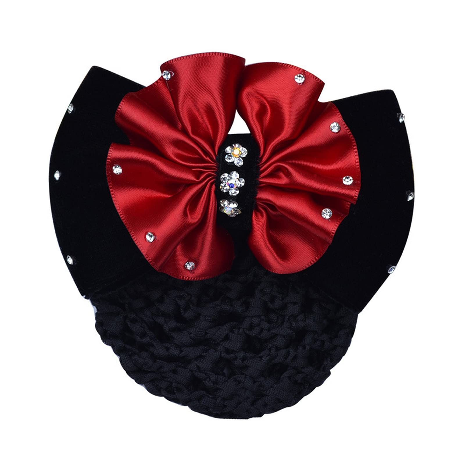 4pcs Women Hair Clip With Butterfly Hair Bun Cover Barrettes Net Hairnet Lace view 2