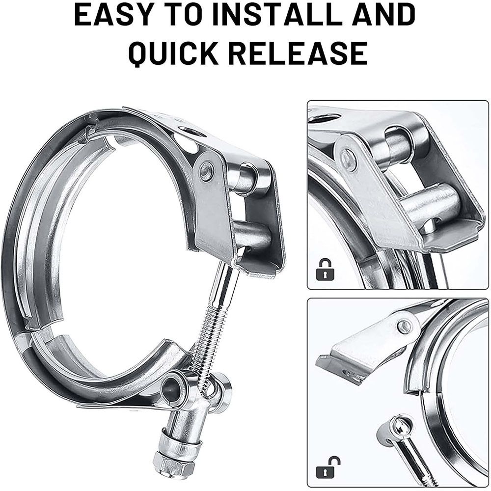 3.0 Inch V Band Clamp for Flange Kit Stainless Steel (with flanges) 304 view 2
