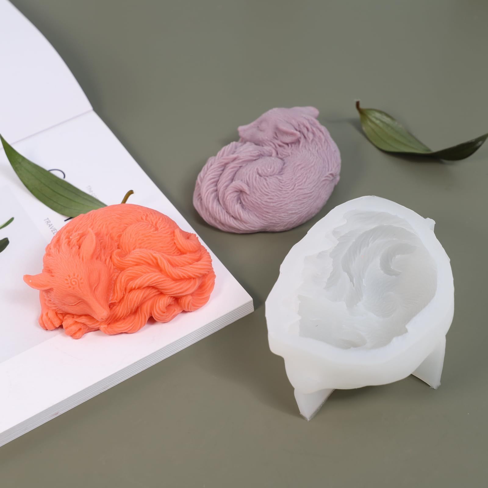 Fox Mold Sleep Fox Candle Mold Animal Mold Fox Resin Casting Mold Resin Making view 2