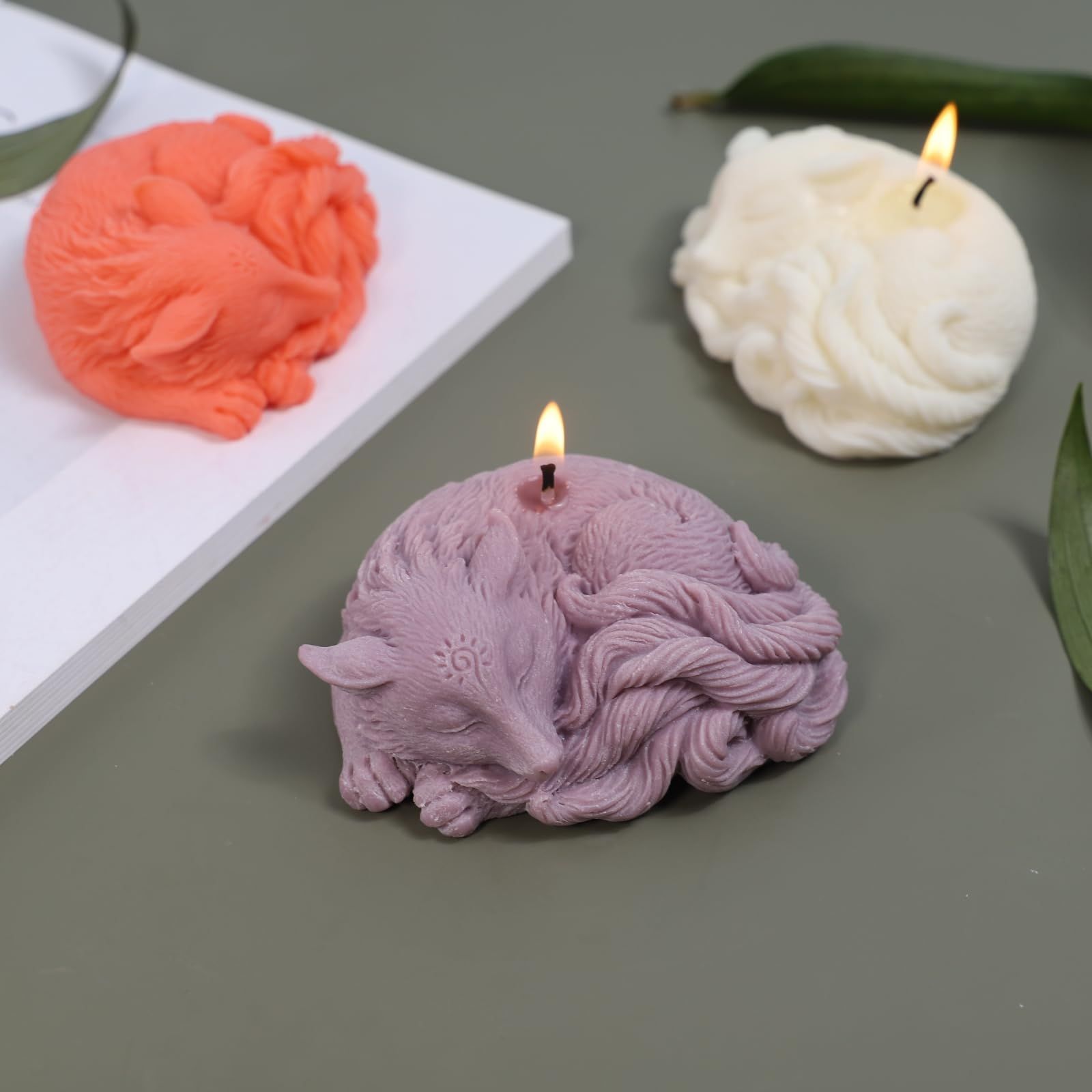 Fox Mold Sleep Fox Candle Mold Animal Mold Fox Resin Casting Mold Resin Making view 4