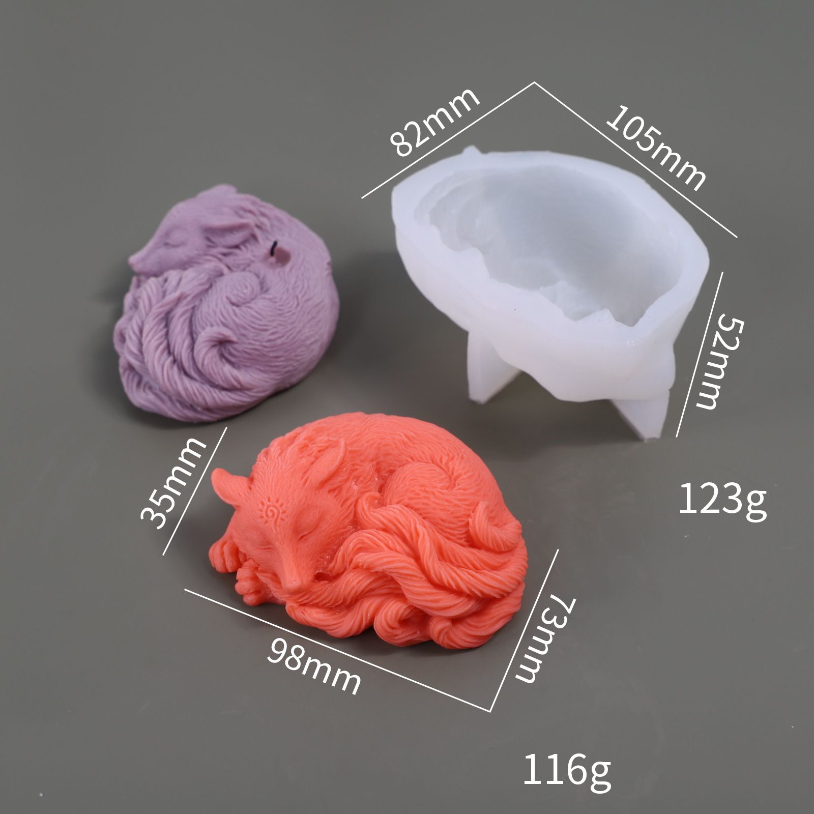 Fox Mold Sleep Fox Candle Mold Animal Mold Fox Resin Casting Mold Resin Making view 5