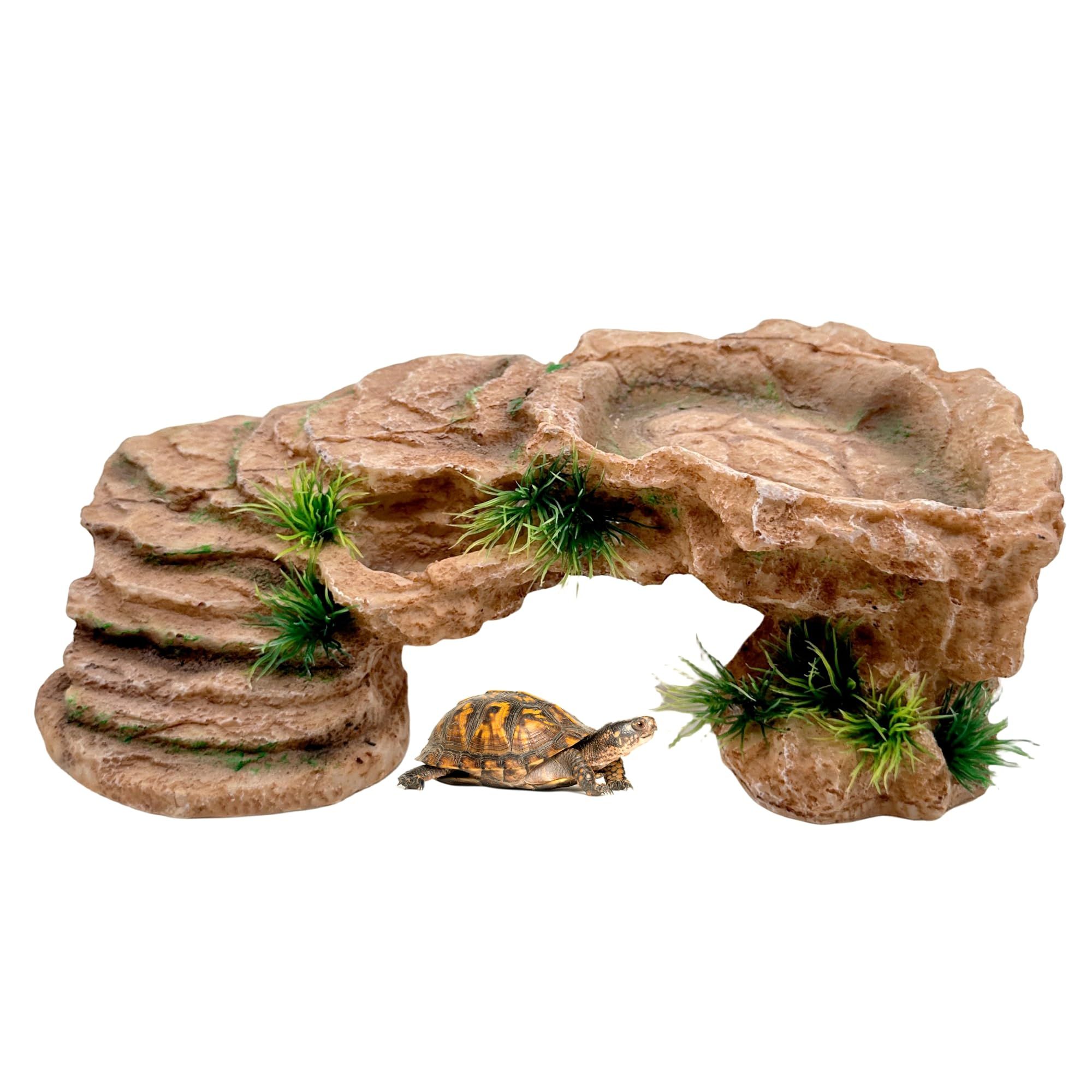 Reptile Hide Resting Step Cave Hideout Turtle Basking Platform – Great for