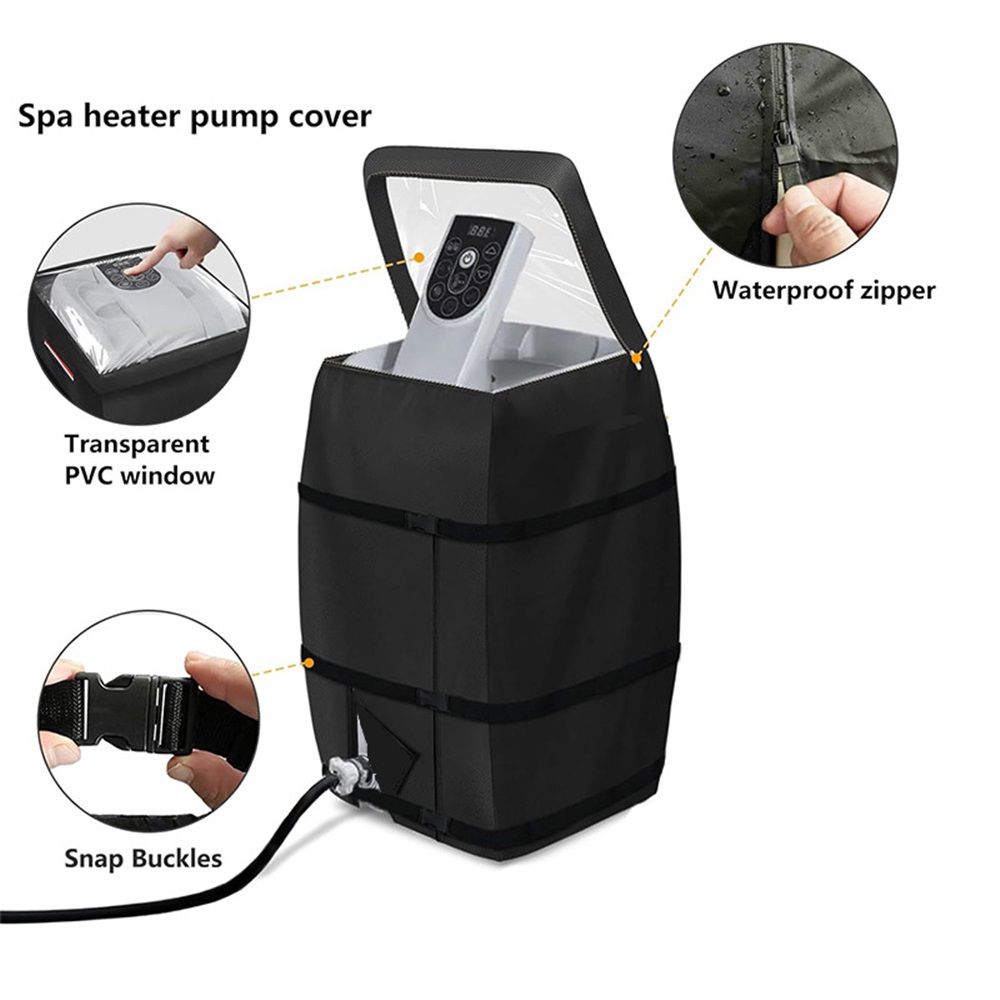Hot Tub Spa Heater Pump Cover with Transparent PVC Top Window and Zipper Opening view 4