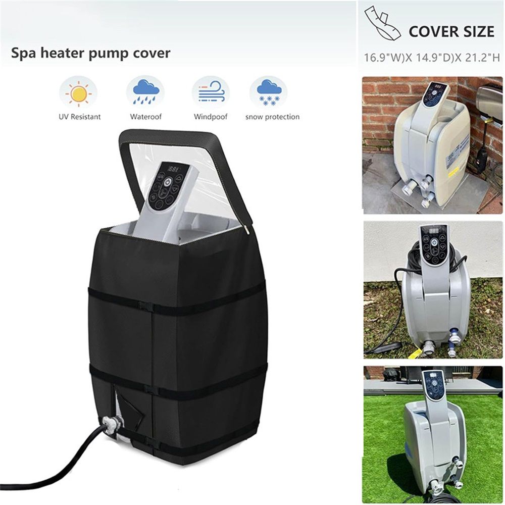 Hot Tub Spa Heater Pump Cover with Transparent PVC Top Window and Zipper Opening view 5