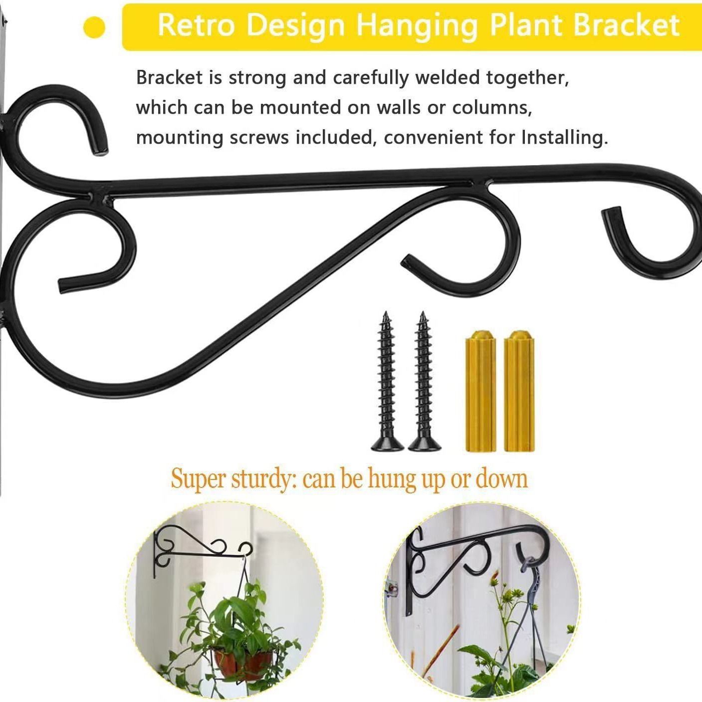 2 Pack 12 Inch Plant Hangers Outdoor Bracket view 2