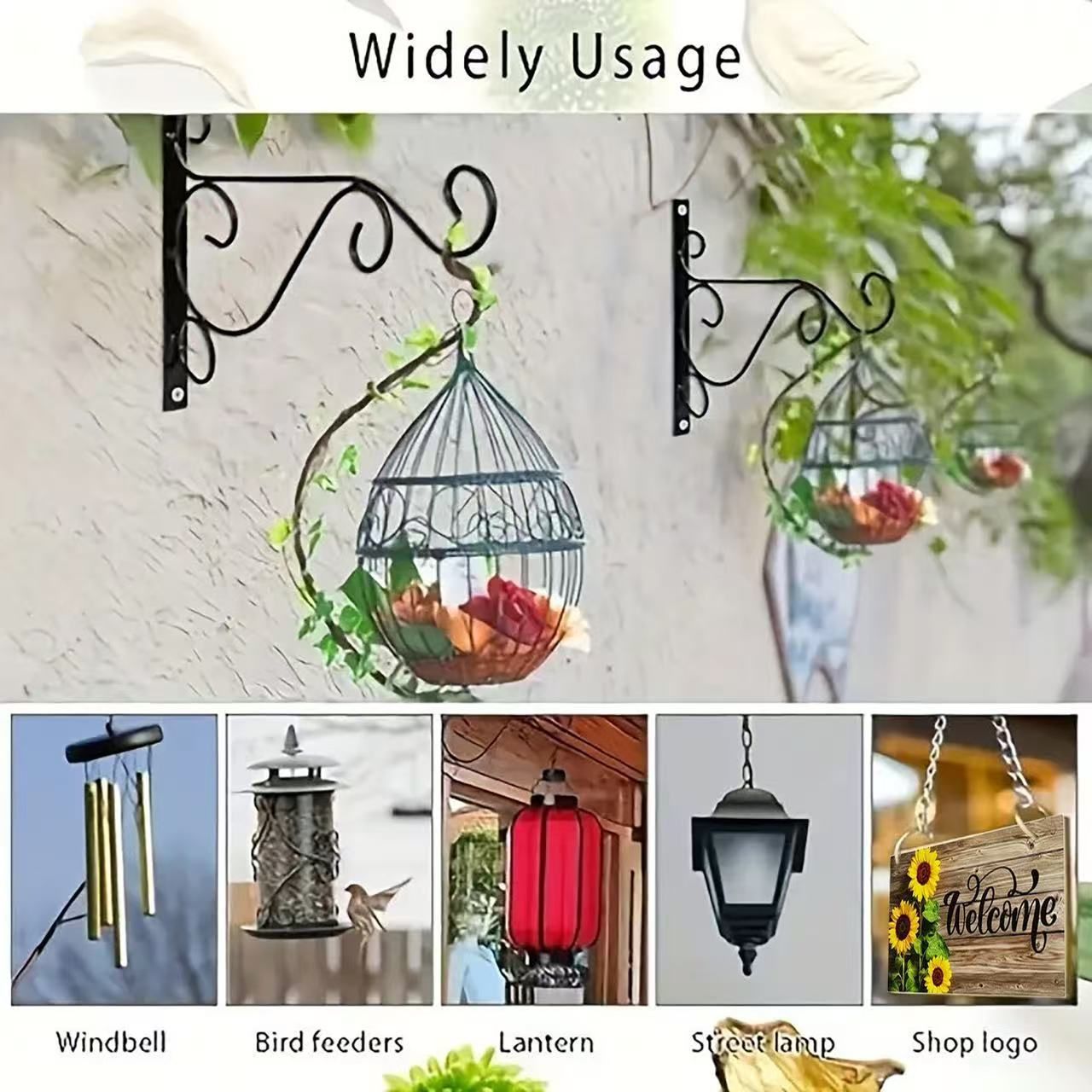 2 Pack 12 Inch Plant Hangers Outdoor Bracket view 5
