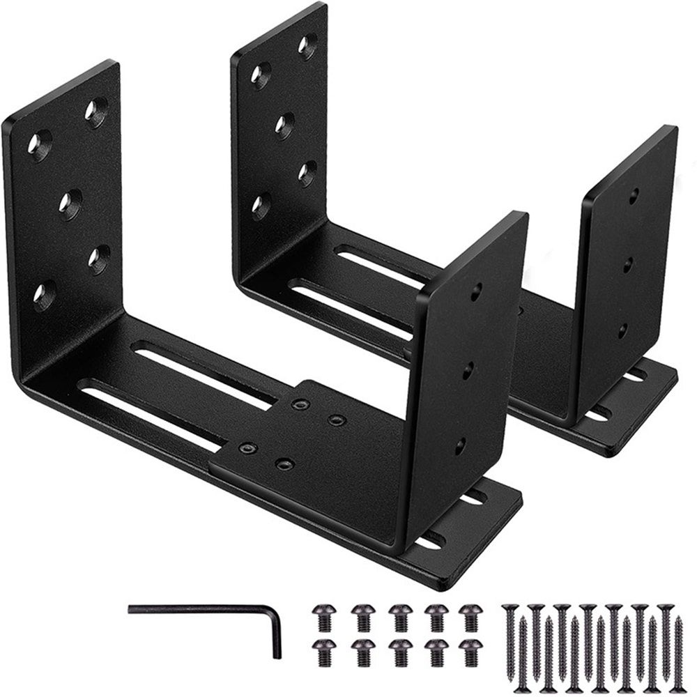 Adjustable Barricade Brackets (2pcs) - Drop Open Bar Holder for Security Door