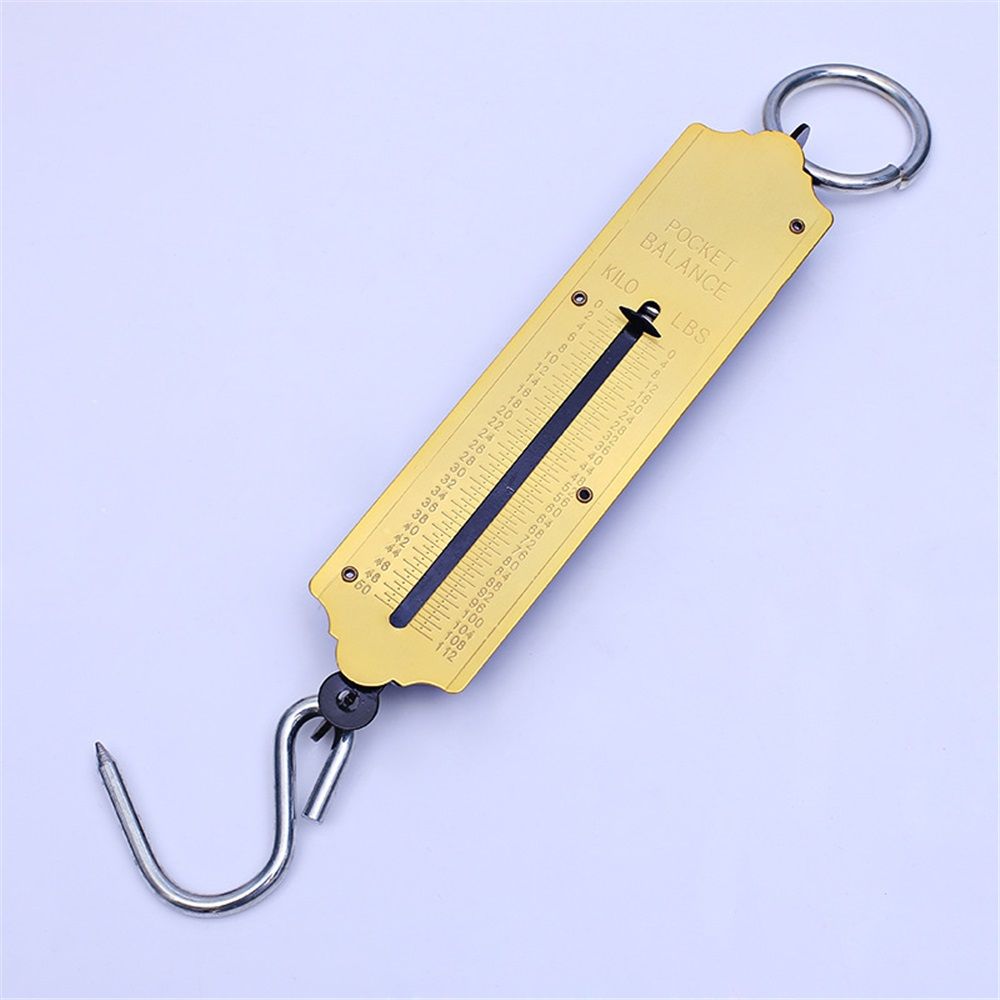 Pocket Spring Balance | max. 50 kg Fishing Scale with Hook Portable Mechanical