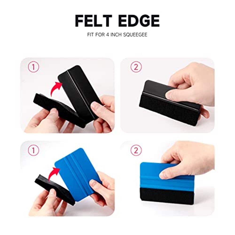 2 pack Automotive Squeegee Felt Self Adhesive Decal Felt Polyester Felt for view 4