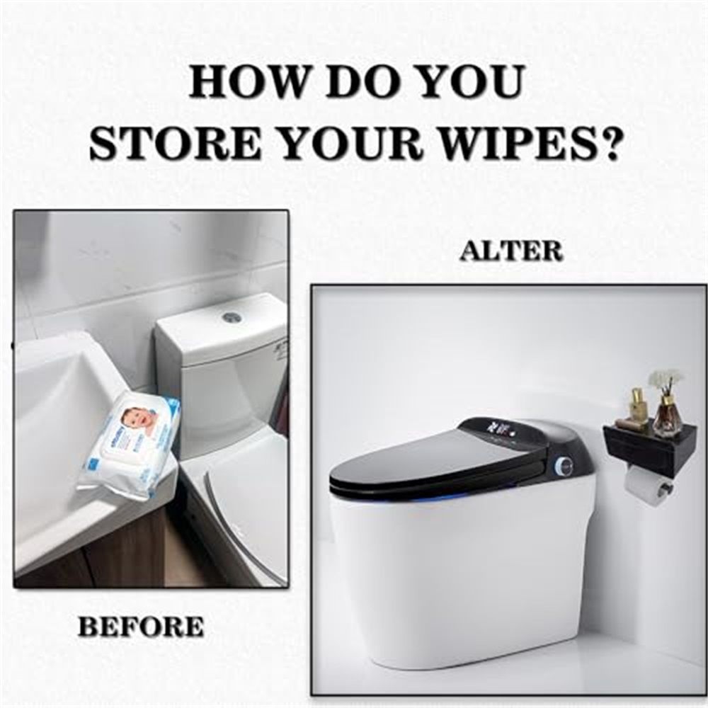 Toilet Paper Holder with Built-in Storage Drawer view 3