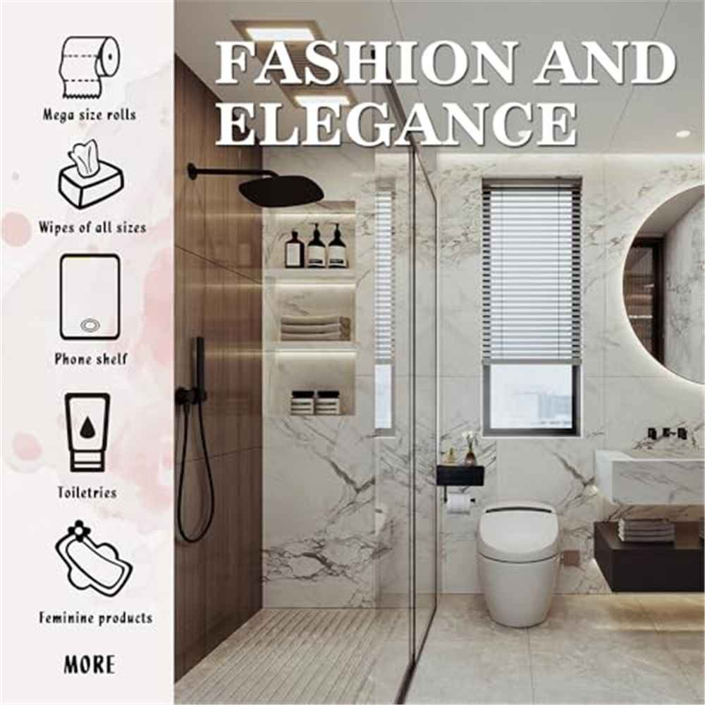 Toilet Paper Holder with Built-in Storage Drawer view 4