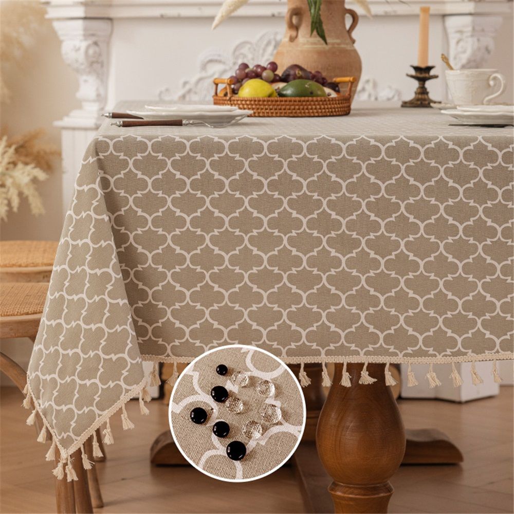 Rectangle Table Cloth, Waterproof Tablecloths with Backing for Rectangle view 2