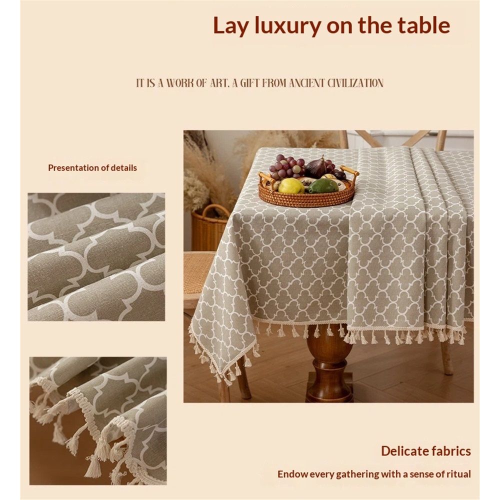Rectangle Table Cloth, Waterproof Tablecloths with Backing for Rectangle view 5