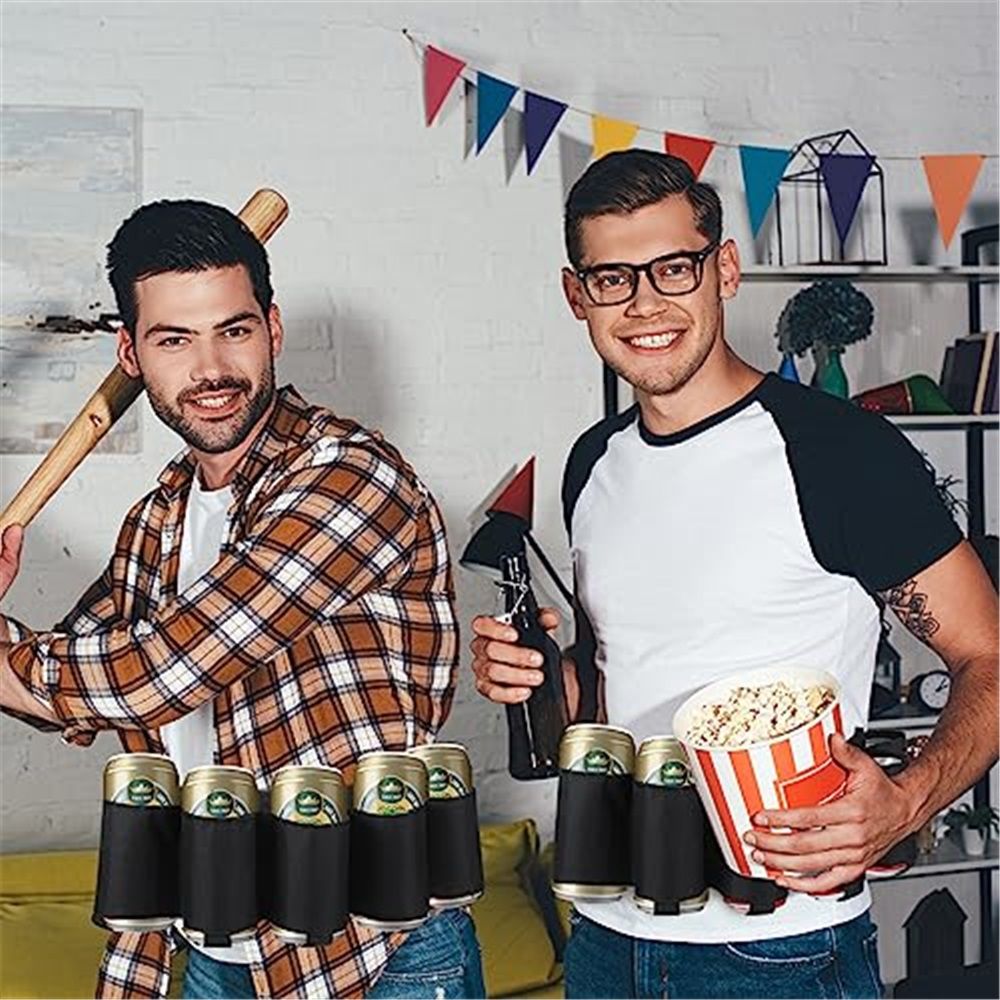 2 Pcs Beer Belt Holder for Men 6 Cans Beer Can Holder for Drinking Adjustable view 5