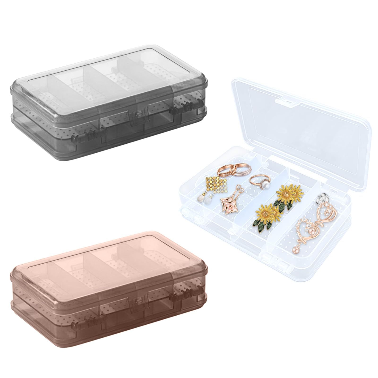3 Pcs Earring Storage Box Organizer