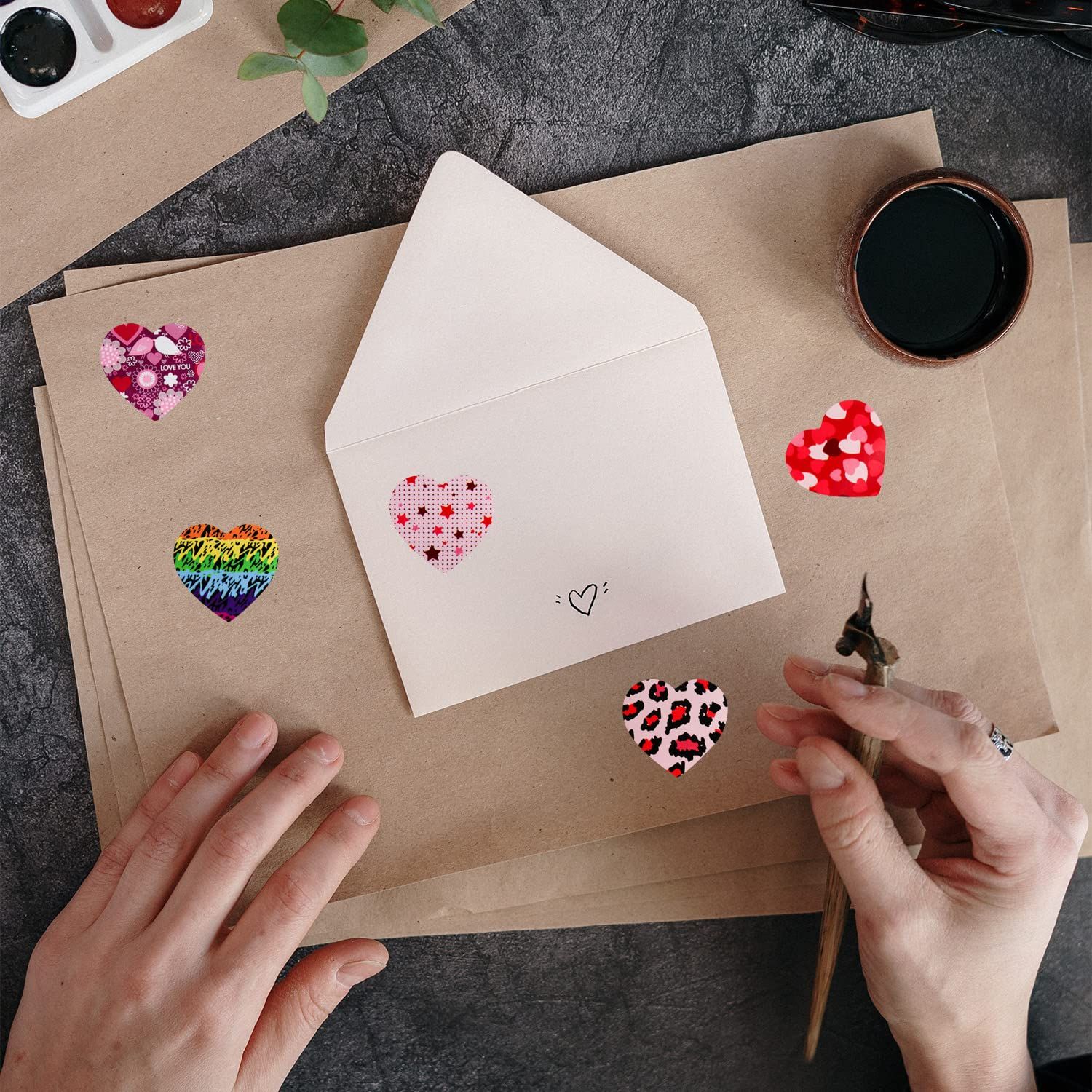 Heart Stickers 1 inch Heart Shaped Sticker Labels Cute Love Label 500Pcs Love view 4